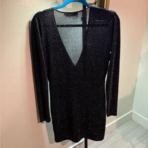 motel rocks black long sleeve dress Sevila Long Sleeve Mini Dress in Black Queen of Heart Flock